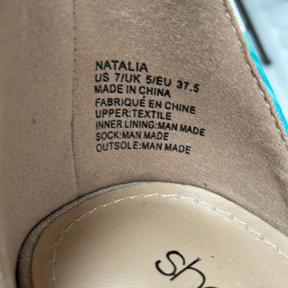 Women’s sz 7 shoedazzle Natalia 5” heels tropical platform chunk crossed strap - Picture 3 of 14